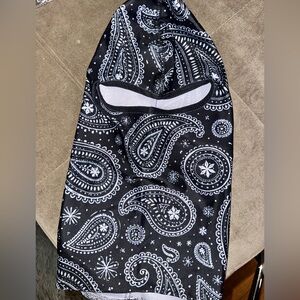 Asylum Face Mask Black and White Paisley Breathable Lightweight - Brand New